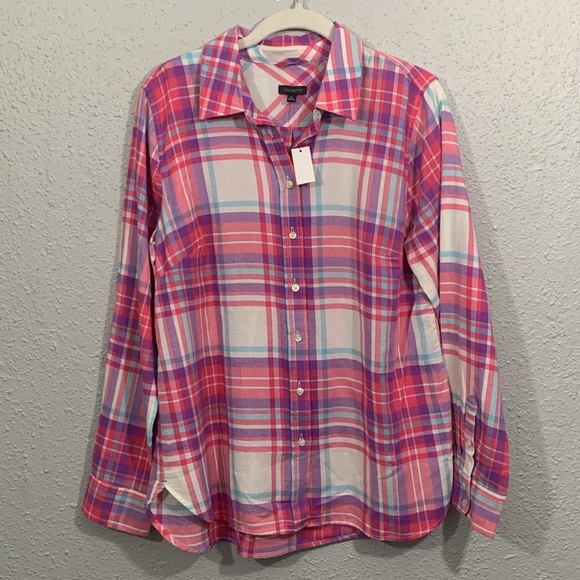 Talbot’s FLANNEL MODERN CLASSIC PLAID SHIRT. NWT SIZE M - Picture 2 of 10